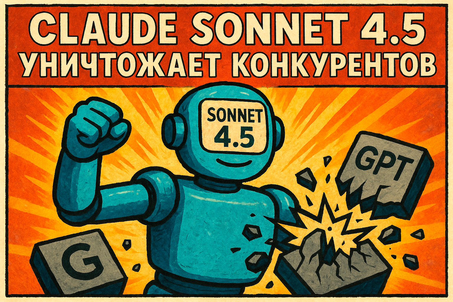 Иллюстрация Claude Sonnet 4.5 уничтожает конкурентов
